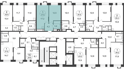 40,7 м², 1-комнатная квартира 9 800 000 ₽ - изображение 123