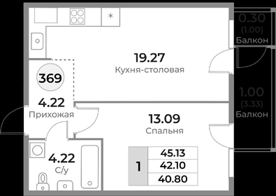 49 м², 1-комнатная квартира 5 200 000 ₽ - изображение 46