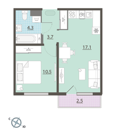 Квартира 36,4 м², 1-комнатная - изображение 2