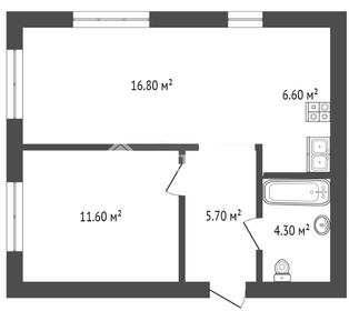 Квартира 45,4 м², 1-комнатная - изображение 1