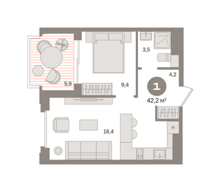 43 м², 1-комнатная квартира 24 500 000 ₽ - изображение 66