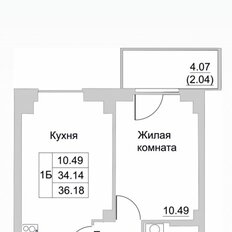 Квартира 36,2 м², 1-комнатная - изображение 2