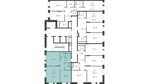 60 м², 2-комнатная квартира 13 950 000 ₽ - изображение 56