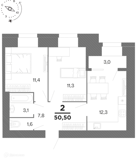 47,7 м², 2-комнатная квартира 5 351 866 ₽ - изображение 27