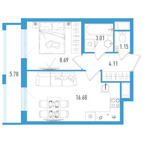 38,1 м², 1-комнатная квартира 6 999 000 ₽ - изображение 41