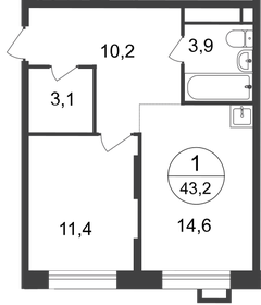 39,4 м², 1-комнатная квартира 11 100 000 ₽ - изображение 77