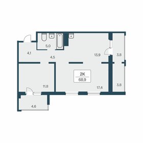 68,9 м², 2-комнатная квартира 7 450 000 ₽ - изображение 10
