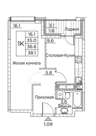 38 м², 1-комнатная квартира 7 555 244 ₽ - изображение 35