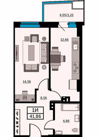 Квартира 42,3 м², 1-комнатная - изображение 1