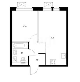 48,7 м², 2-комнатная квартира 11 280 673 ₽ - изображение 44