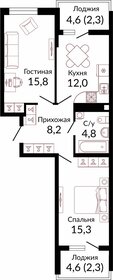 56,5 м², 2-комнатная квартира 9 576 750 ₽ - изображение 16