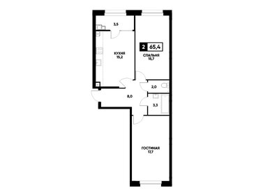 65 м², 2-комнатная квартира 6 311 500 ₽ - изображение 9
