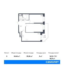 Квартира 54,5 м², 2-комнатная - изображение 1