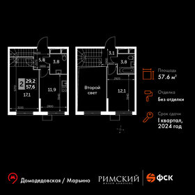 Квартира 57,6 м², 2-комнатная - изображение 1