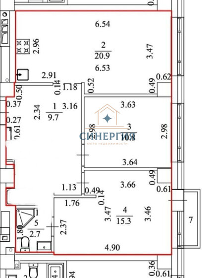 63,9 м², 2-комнатные апартаменты 18 200 000 ₽ - изображение 1