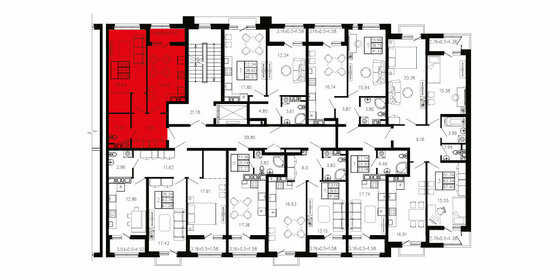 46,5 м², 1-комнатная квартира 5 346 350 ₽ - изображение 14