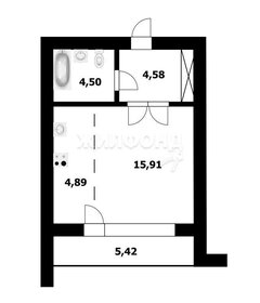 Квартира 30 м², студия - изображение 1