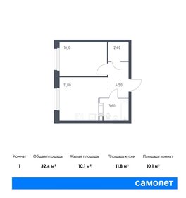 Квартира 32,4 м², 1-комнатная - изображение 1