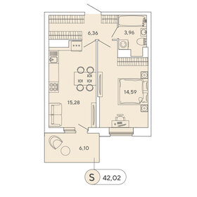 41,8 м², 1-комнатная квартира 7 100 000 ₽ - изображение 84