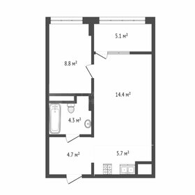 Квартира 43 м², 1-комнатная - изображение 1