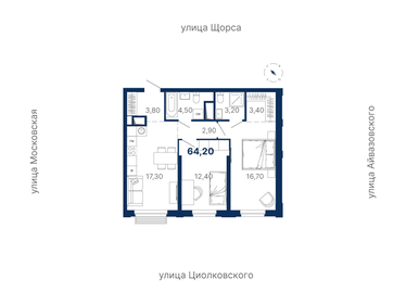 70 м², 2-комнатная квартира 12 000 000 ₽ - изображение 57