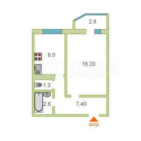 Квартира 36 м², 1-комнатная - изображение 1