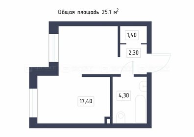 Квартира 25,1 м², 1-комнатная - изображение 1