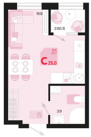 25 м², 1-комнатная квартира 3 590 000 ₽ - изображение 12