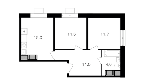 54,4 м², 2-комнатная квартира 21 488 000 ₽ - изображение 11