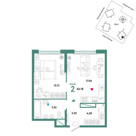 44 м², 2-комнатная квартира 7 599 000 ₽ - изображение 89