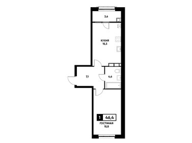 57,7 м², 1-комнатная квартира 5 800 000 ₽ - изображение 76