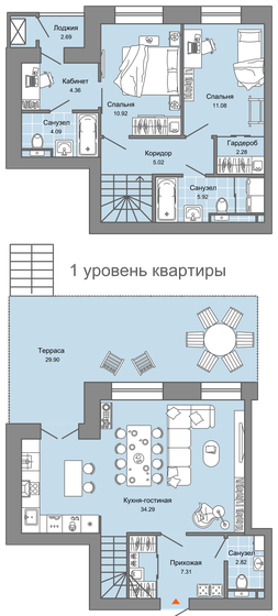 98 м², 3-комнатная квартира 11 504 129 ₽ - изображение 1