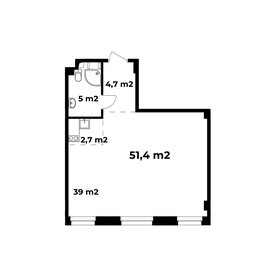 Квартира 51,4 м², 1-комнатные - изображение 1