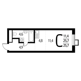 25,7 м², квартира-студия 7 558 370 ₽ - изображение 94