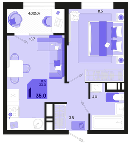 37 м², 1-комнатная квартира 7 100 160 ₽ - изображение 69