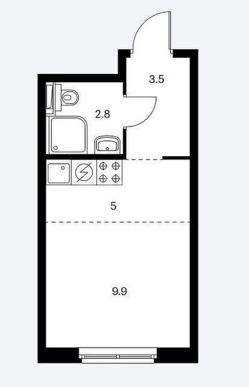 21,2 м², квартира-студия 8 990 000 ₽ - изображение 1