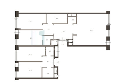 Квартира 124 м², 4-комнатные - изображение 1