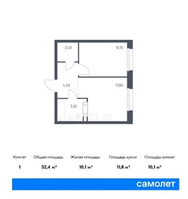 Квартира 32,4 м², 1-комнатная - изображение 1