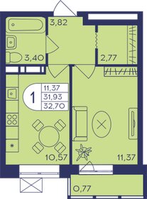 32,4 м², 1-комнатная квартира 6 200 000 ₽ - изображение 24