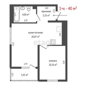 Квартира 40 м², 1-комнатная - изображение 1