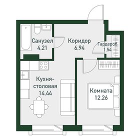 40,4 м², 1-комнатная квартира 5 166 080 ₽ - изображение 37