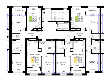 Квартира 43,2 м², 1-комнатная - изображение 2