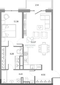 Квартира 66,6 м², 1-комнатная - изображение 1