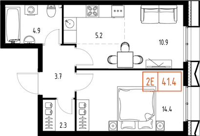 47,4 м², 2-комнатная квартира 9 100 000 ₽ - изображение 63