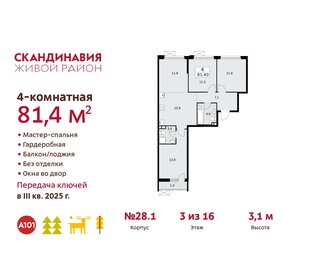 80,7 м², 4-комнатная квартира 19 285 538 ₽ - изображение 33