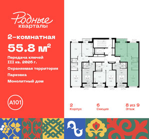 55,8 м², 2-комнатная квартира 10 093 662 ₽ - изображение 27