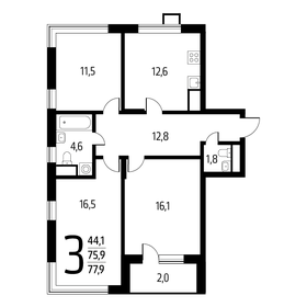 77,6 м², 3-комнатная квартира 18 042 000 ₽ - изображение 42