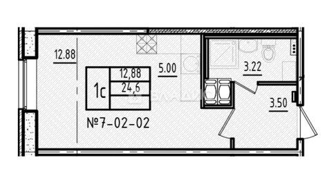 Квартира 24 м², студия - изображение 1