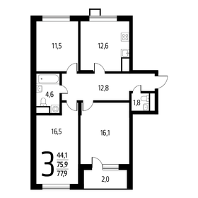 82,2 м², 3-комнатная квартира 7 480 200 ₽ - изображение 48