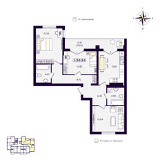 Квартира 84,8 м², 3-комнатная - изображение 4